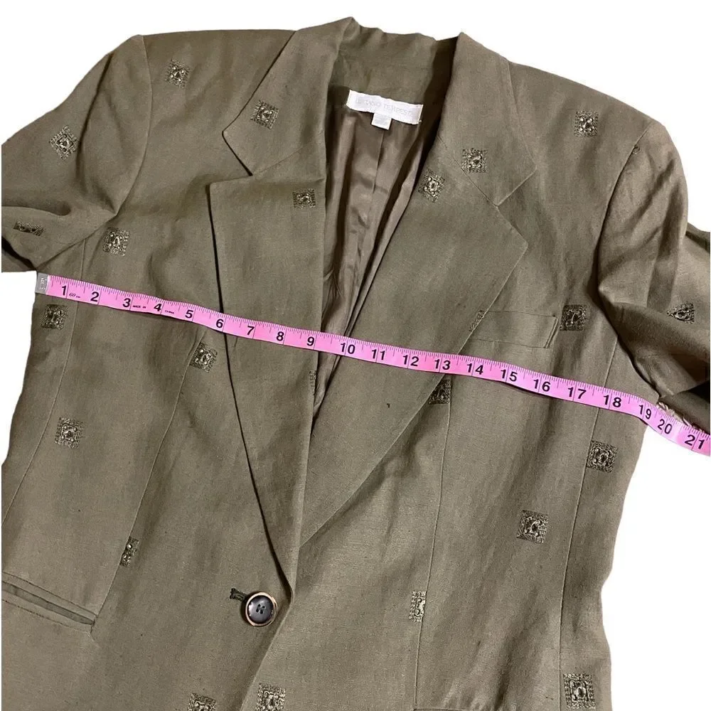 Green Linen Viscose blend Skirt suit - Luciano Tempesta size 8